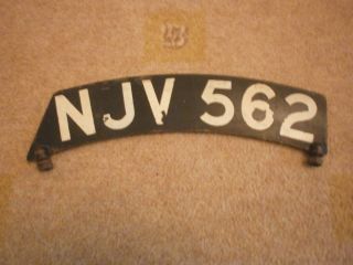 Great Britain England Curved Motorcycle Grimsby 1940s Njv - 562 Licence Plate