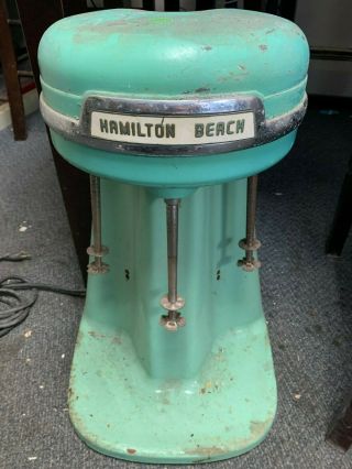 Vintage Jadite Green Hamilton Beach 3 Head Milkshake Mixer Maker