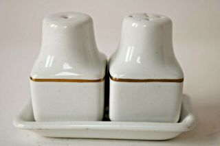 Vintage British Airways Small Salt & Pepper Shaker Pot With Tray Doulton Ridgway
