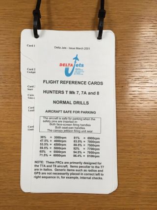 Flight Reference Cards For Hunter T.  7,  T.  7a And T.  8