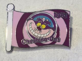 Htf - Disney Pin - Wdw - Mystery Box Set - Character Flags - Cheshire Cat - Le 250
