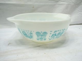 Vintage Pyrex Set of 4 Nesting Cinderella Aqua Blue Amish Butterprint Bowls 5