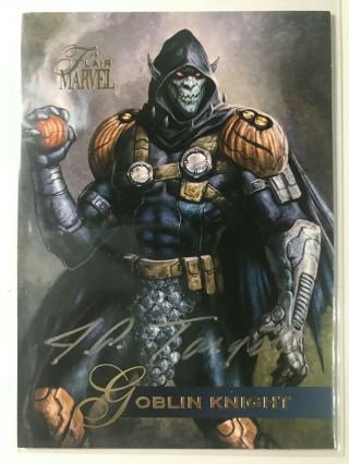 2019 Flair Marvel Artist Autograph Auto 29 Goblin Knight By J.  P.  Targete 03/30