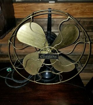 Antique Electric Fan Century Industrial Vintage Old Model 100 3 Speed 1914 Brass