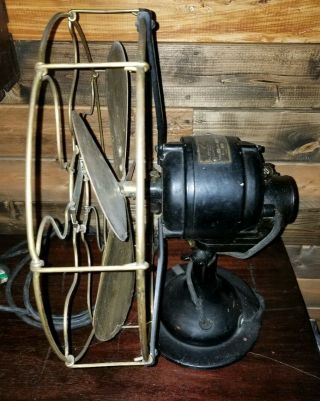 antique Electric Fan Century Industrial Vintage Old model 100 3 speed 1914 brass 3
