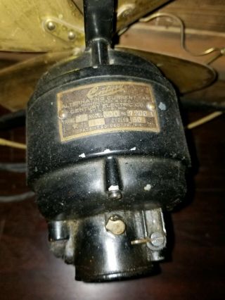 antique Electric Fan Century Industrial Vintage Old model 100 3 speed 1914 brass 5