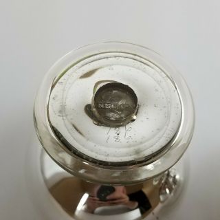 Antique Open Salt Mercury Glass Silver NEG Co Master England Glass Set 3in 8