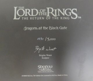 LotR Lord of the Rings Sideshow Weta Aragorn at the Black Gate Statue /5000 4