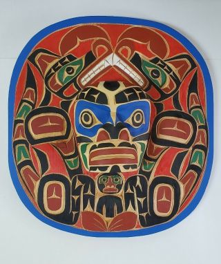 18 " Kwakiutl Northwest Coast Native Mask Cedar Moon Mask Alert Bay,  B.  C Joseph?