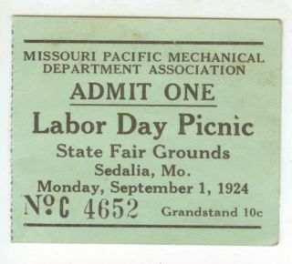 1924 Sedalia Missouri Labor Day Picnic Missouri Pacific Railroad Mechanical Dept
