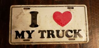 I Heart Love My Truck Aluminum License Plate 00306
