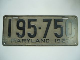 1925,  1926 & 1927 Maryland Car License Plates.  Cond.