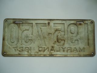 1925,  1926 & 1927 Maryland Car License Plates.  Cond. 2