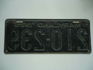 1925,  1926 & 1927 Maryland Car License Plates.  Cond. 4