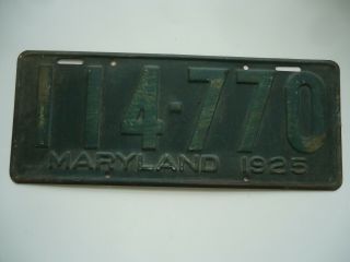 1925,  1926 & 1927 Maryland Car License Plates.  Cond. 5