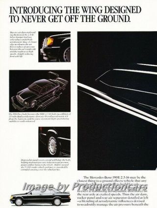 1986 Mercedes Benz 190e 2.  3 - 16 2 - Page Advertisement Print Art Car Ad J713