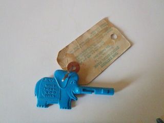 Vintage Detroit Zoo Key Blue Elephant