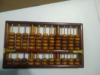 ROSEWOOD Lotus - Flower Brand Abacus 11 Rods: 9 Wood,  2 Metal 77 Wood Beads 3