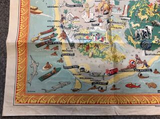 Vintage 1948 Pleasure Map of Ceylon Colorful Pictorial Map by Saradias 2