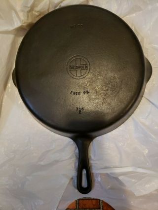 Fully Restored Griswold Erie Pa 10 Cast Iron Skillet Small Logo Late Handle