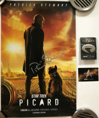 2019 Sdcc Comic - Con Cbs Star Trek Picard Signed Patrick Stewart Autograph Poster