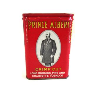 Vintage Prince Albert Crimp Cut Tobacco Tin 1907 Patent Factory No.  256 N.  C.  Rjr