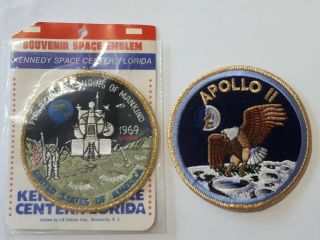 Apollo 11 & Moon Landing Badges X 2 Kennedy Space Station