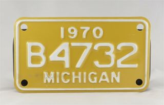 1970 Michigan Motorcycle License Plate -