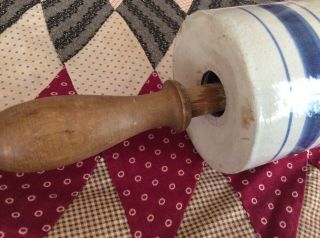 Antique Stoneware Advertising Rolling Pin Ewing & Phillips Hdw.  Co.  Bishop TEXAS 7