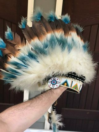 Authentic Native American Headdress,  Drum,  Shaker