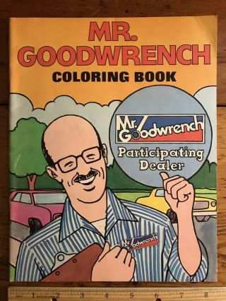 Vintage 1977 Mr.  Goodwrench Coloring Book,  General Motors Chevy Gm Dealer Promo