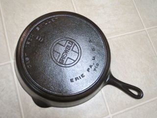 Griswold No.  9 Cast Iron Skillet Large Block Logo With Heat Ring P/n 710