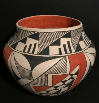 Acoma Polychrome Pottery Olla / Jar,  Form,  Mid - 20th C,  Unsigned,