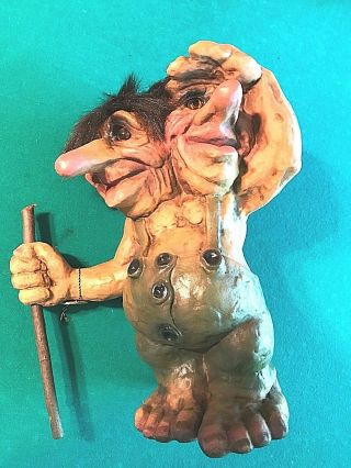 Large Nyform Ny Form Two Headed Troll -,  Made In Norway
