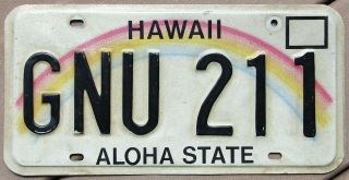 Gnu Bit Of Africa In 1990s Hawaii License Plate Gnu 211
