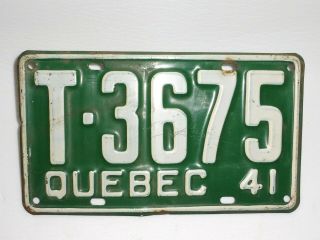 1941 QUEBEC LICENSE PLATE TAXI CAB CANADA TAG SIGN AUTOMOBILE 2