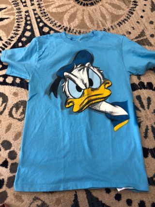 Adult Small Disney Parks Donald Duck Front & Back Graphics T Shirt Guc Grumpy