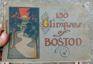 Vintage 1904 Photo Booklet 150 Glimpses Of Boston Old Pics Rr Streets Wharf