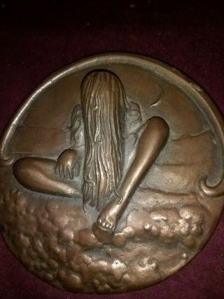 Vintage Triple Or Moon Goddess Hand Cast Studio Art Plaque Cork,  Ireland