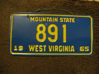 1965 West Virginia License Plate - 891
