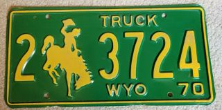 Wyoming 1970 Embossed Truck License Plate