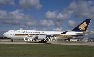 Singapore Airlines Boeing 747 - 412 9v - Sph,  7.  02,  Colour Slide,  Aviation Aircraft