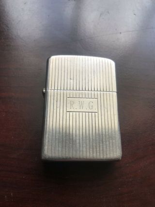 1950’s Sterling Silver Engine Turned Zippo Lighter Patent 2517191