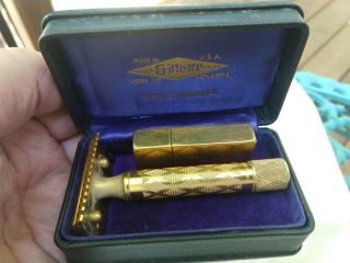 Outstanding Vintage 1920s Gold Gillette Standard Safety Razor