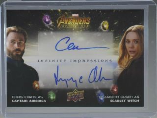 2018 Avengers Infinity War Chris Evans / Elizabeth Olsen Dual Autograph Card