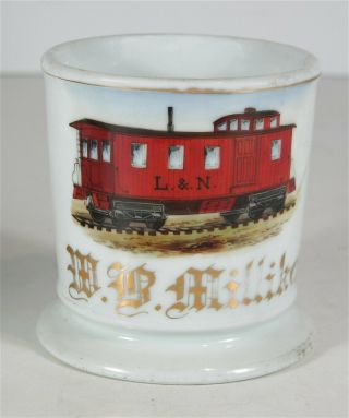 C1900 Hand Painted Occupational Shaving Mug - Louisville & Nashville Railroad