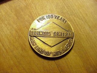 Vintage Illinois Central Railroad Bronze 100 Year Medal - 1851 To 1951 - 3 " D.  161