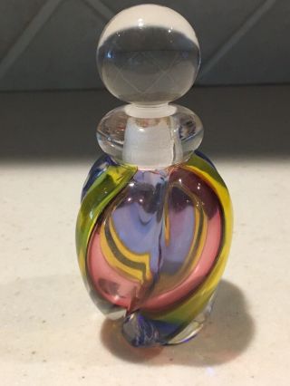 Vintage Signed Archimede Seguso Murano Art Glass Perfume Bottle