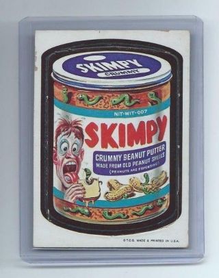 Wacky Packages 1967 Die Cut 15 Skimpy Beanut Putter Rare Variation