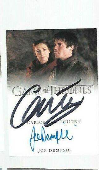 Carice Van Houten,  Joe Dempsie Dual Game Of Thrones Autograph Card